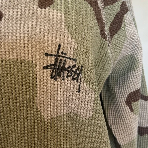 Stussy waffle knit camo long-sleeve shirt - Picture 3 of 12